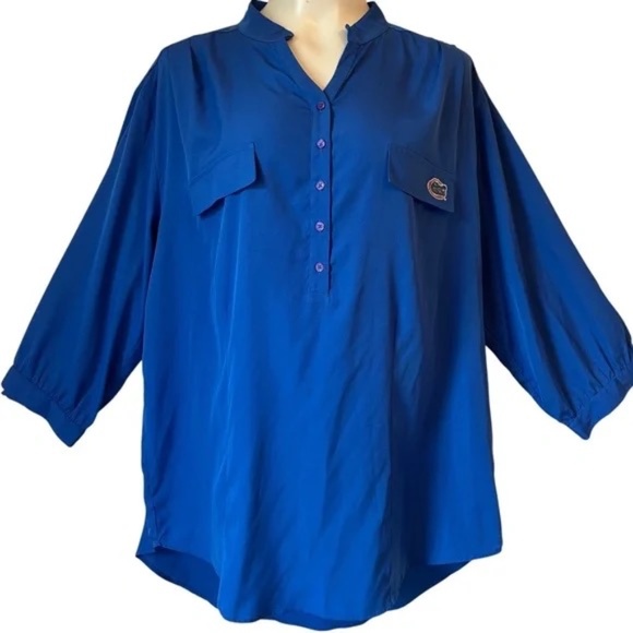 Florida Gators Women’s Plus Size 3X Blue Button Front Top by UG Apparel - Picture 11 of 12